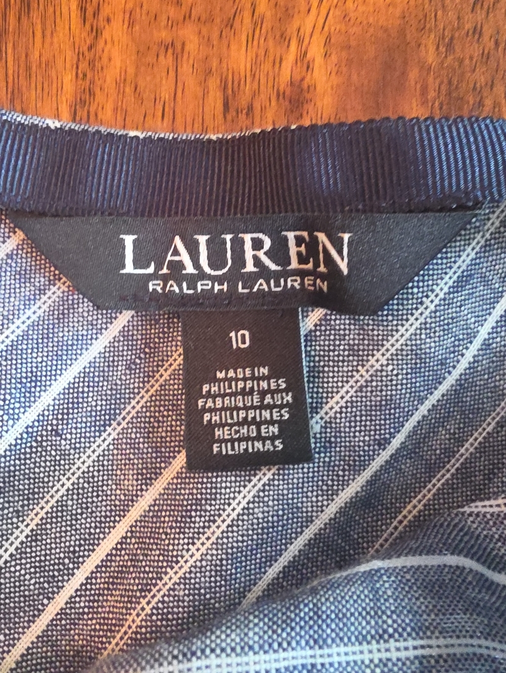 Lauren Ralph Lauren Blue And White Striped 100% Linen Skirt With Ruffle NWT 10 - Picture 8 of 16